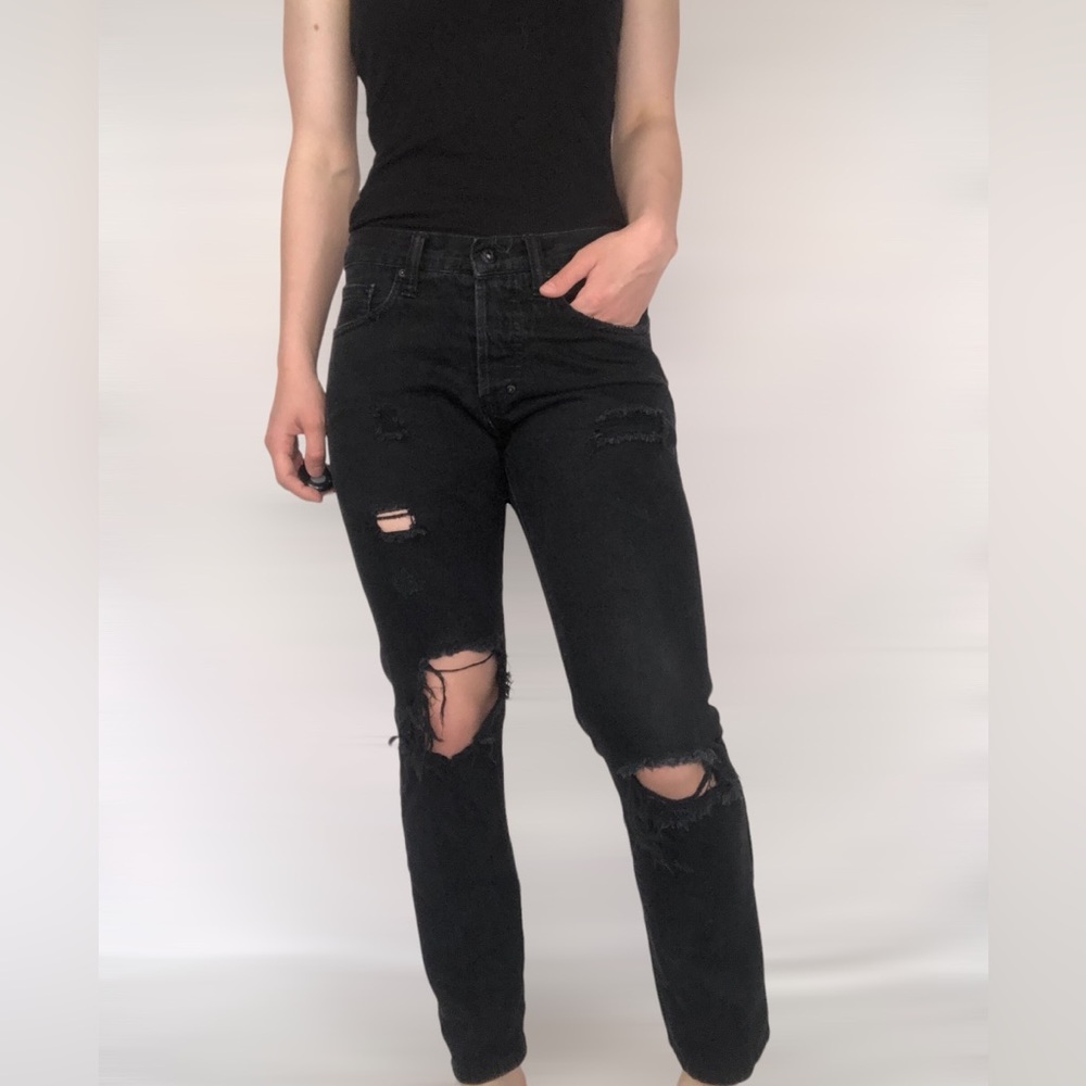 PRPS Slim Straight Fit Distress Black Jeans - Picture 3 of 8